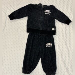 Roots Black Toddler Zip Hoodie & Joggers Set